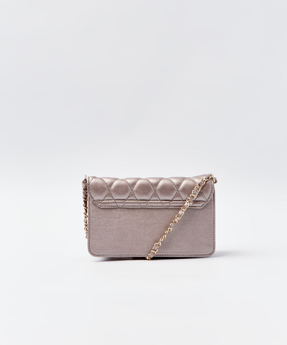 BOLSA SHOULDER MATELASSÊ 1 PEQUENA CORRENTE - OURO - UN