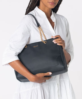BOLSA SHOPPING ALÇA CORRENTE - PRETO - UN