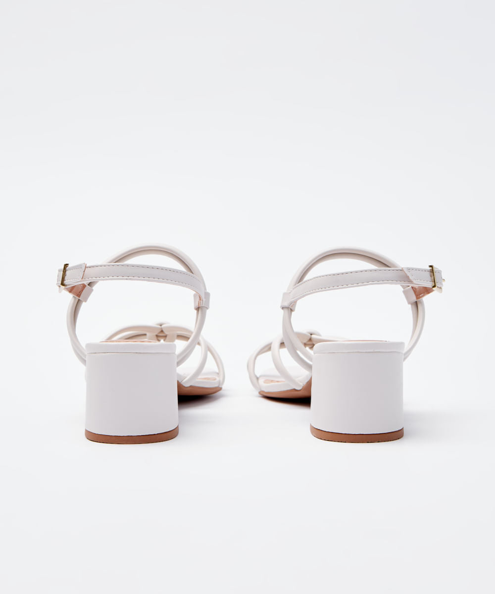 SANDÁLIA SALTO NÓ TIRAS - OFF WHITE